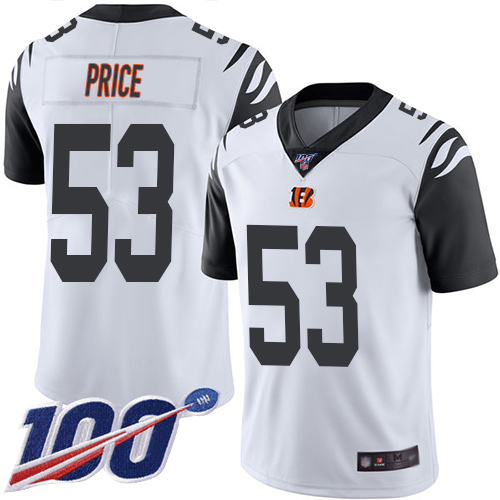 Cincinnati Bengals Limited White Men Billy Price Jersey NFL Footballl 53 100th Season Rush Vapor Untouchable